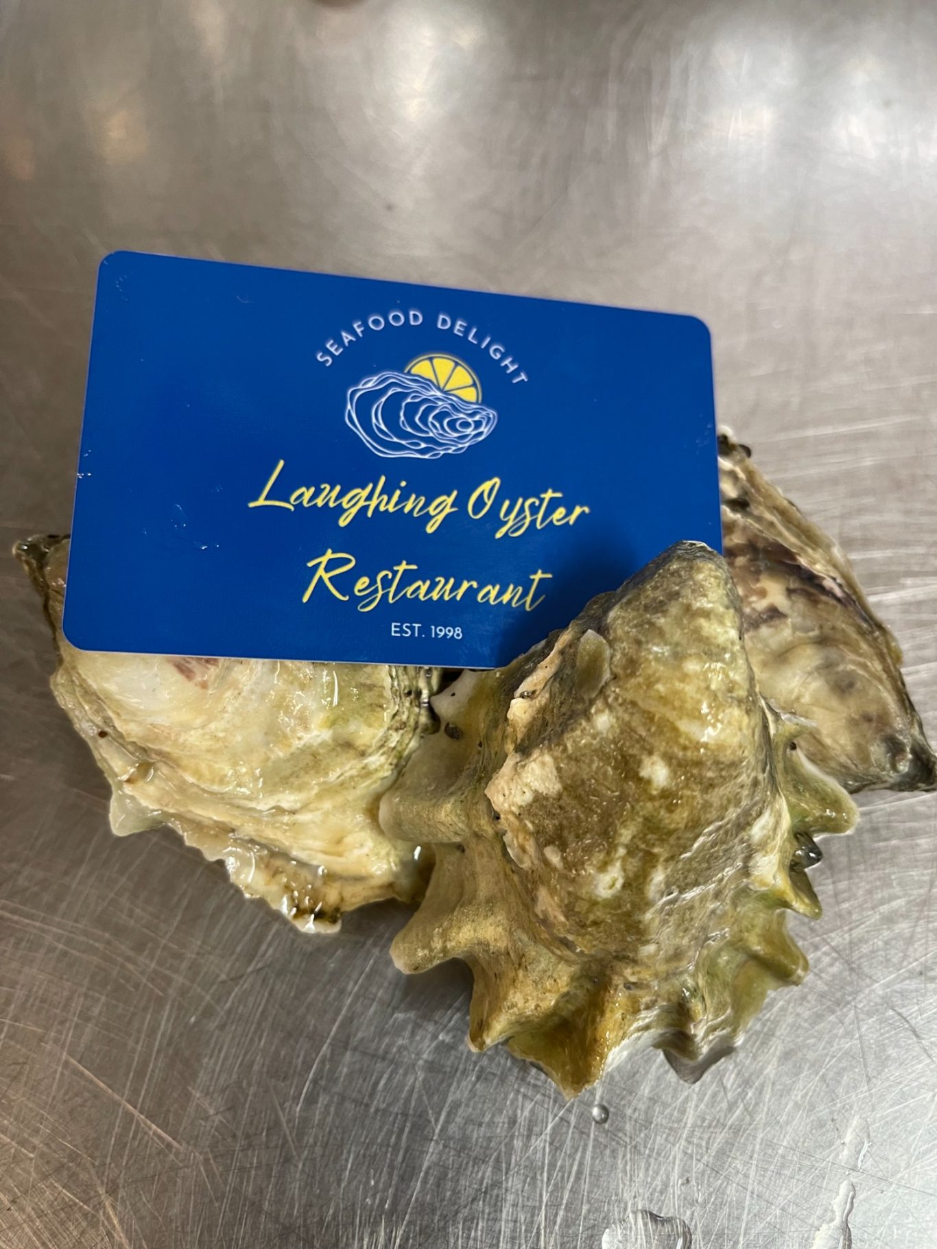 Our new laughing oyster gift cards